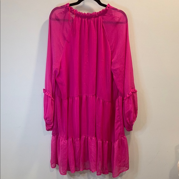 Vince Camuto Hot Pink Layered Long Sleeve Dress Size XXL - Picture 7 of 9